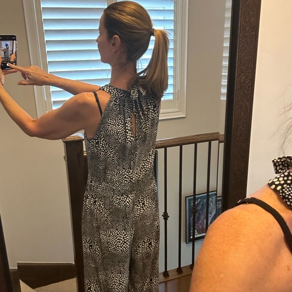 Full Length Black/White Jumpsuit - Picture 4 of 9